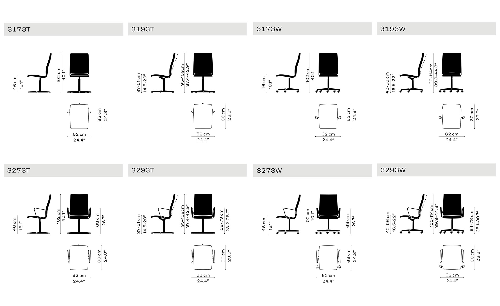Oxford™ Medium Back Chair with 5-star base
