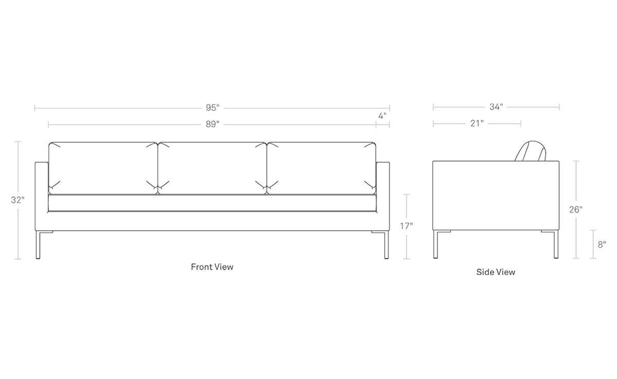 paramount 95 inch sofa