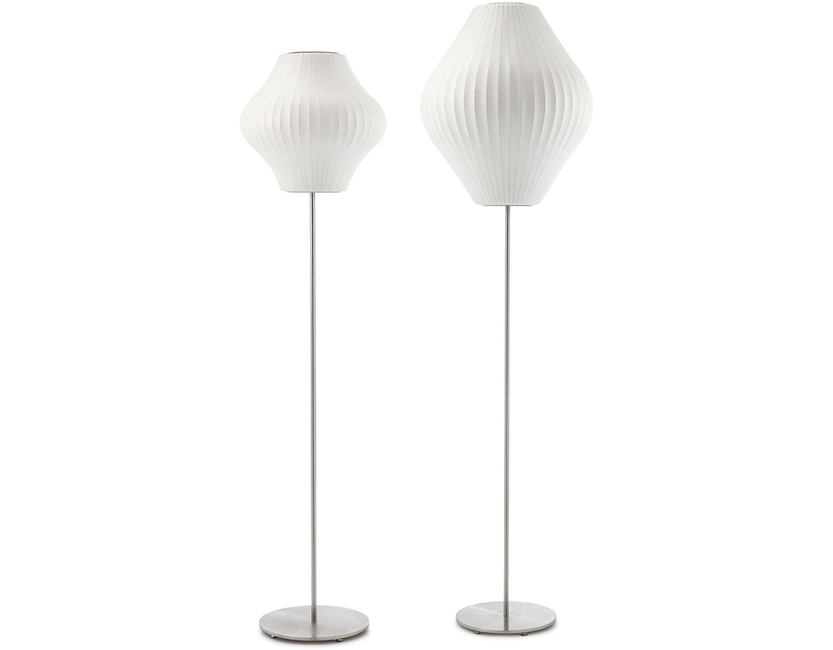 nelson™ pear bubble floor lamp on lotus stand