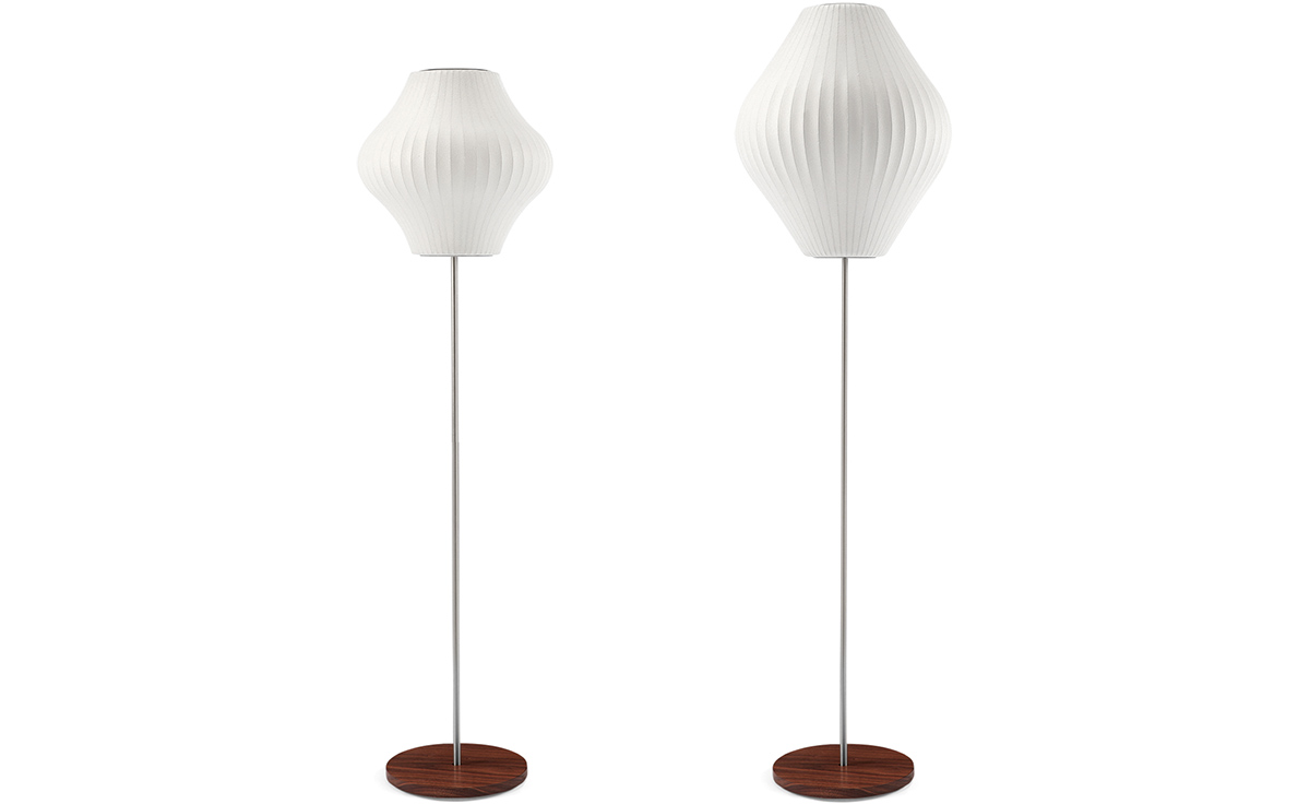 nelson™ pear bubble floor lamp on lotus stand
