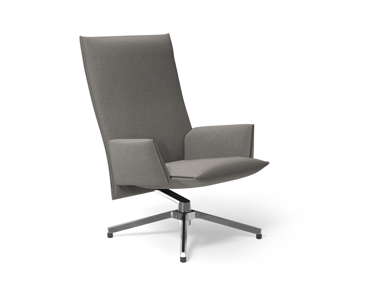 pilot high back lounge chair with upholstered arms