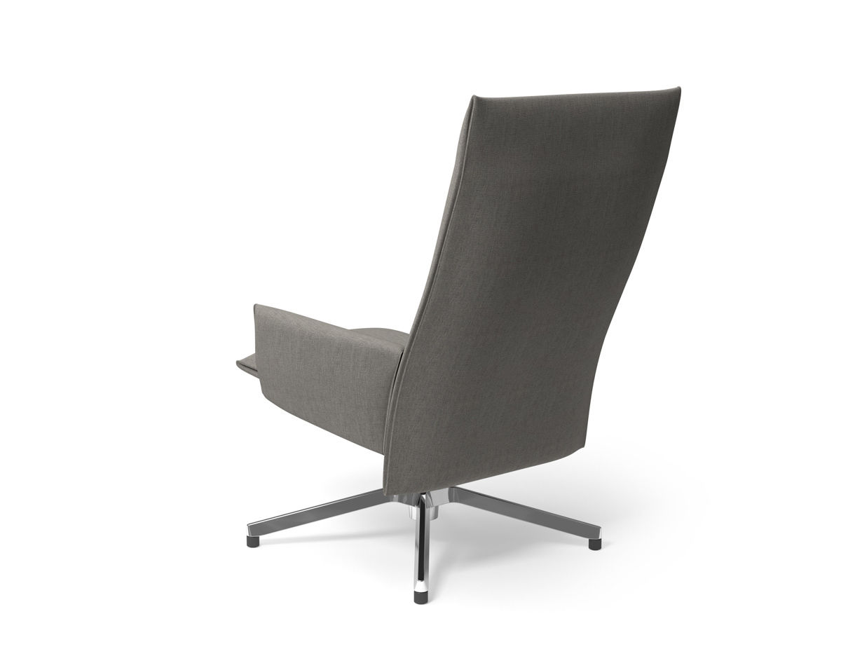 pilot high back lounge chair with upholstered arms