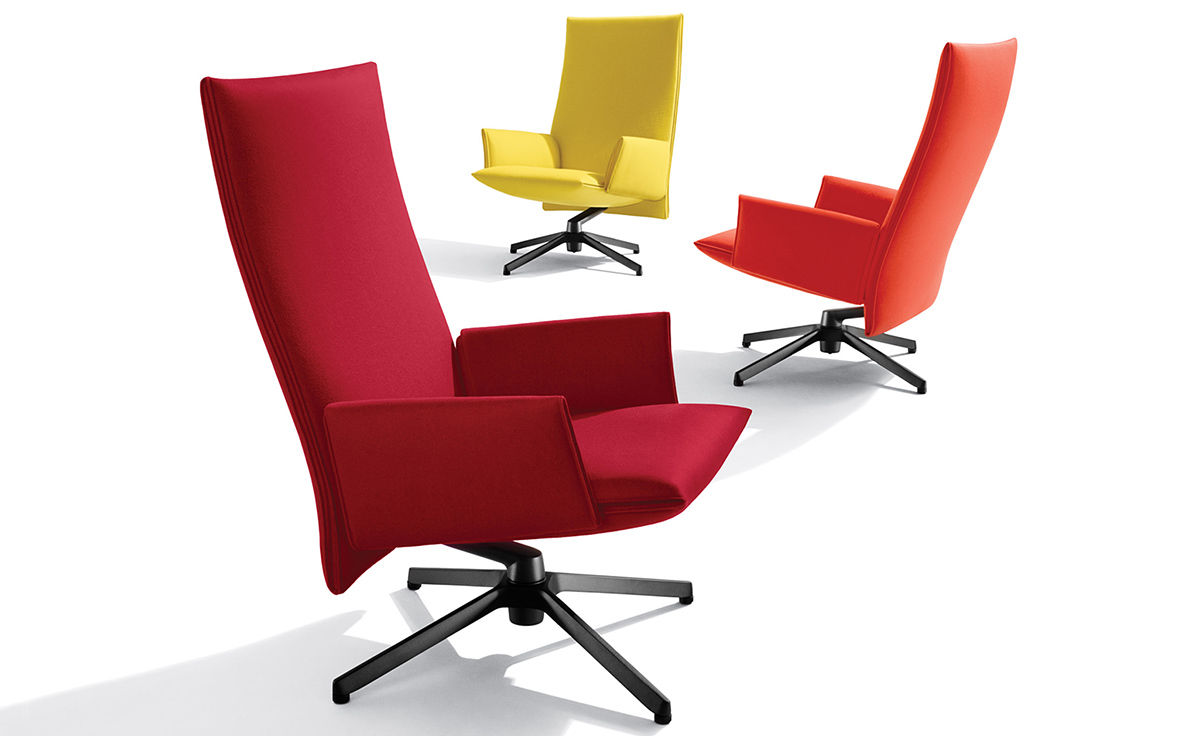 pilot high back lounge chair with upholstered arms