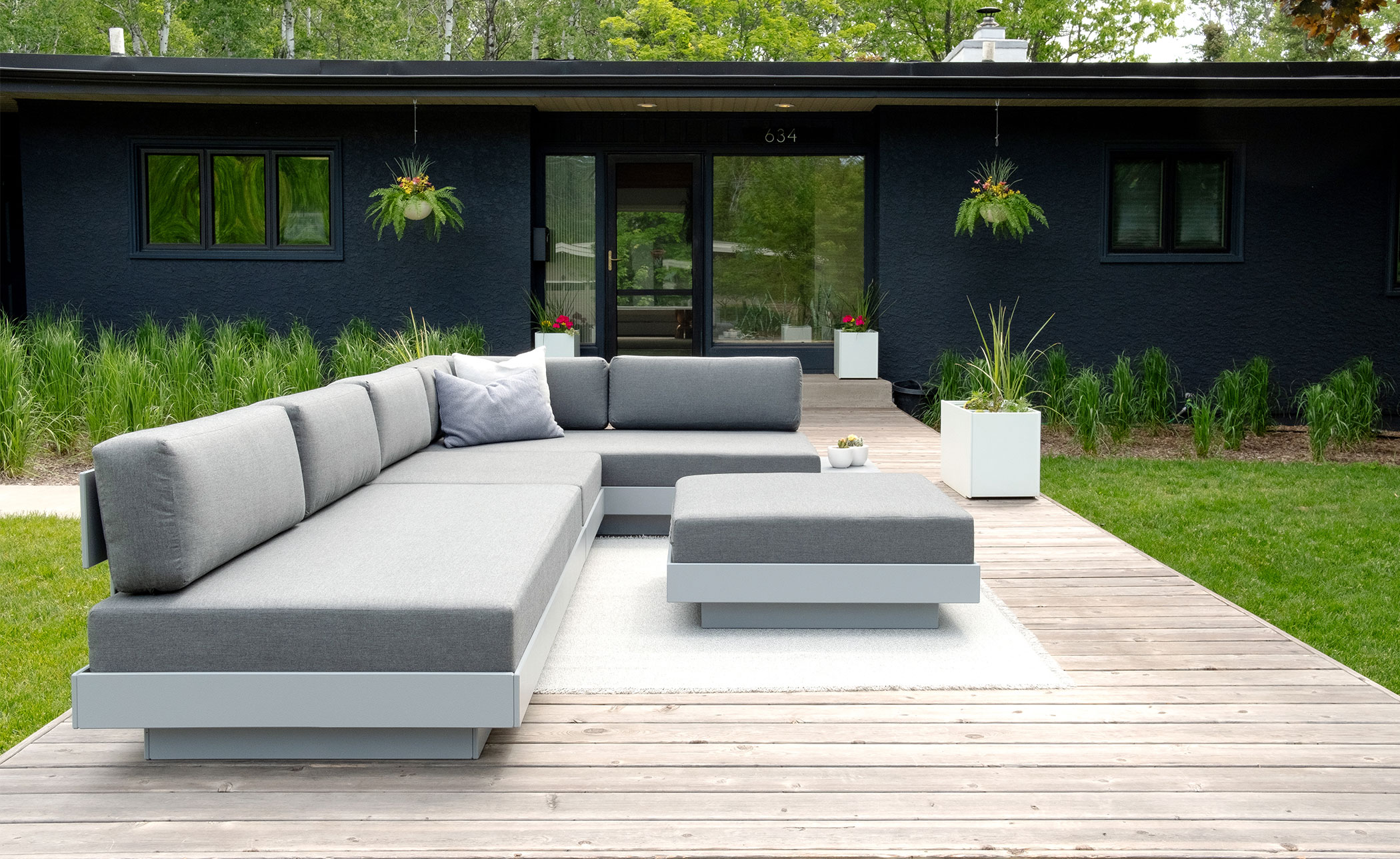 Platform One Sectional Sofa & Ottoman Bundle C