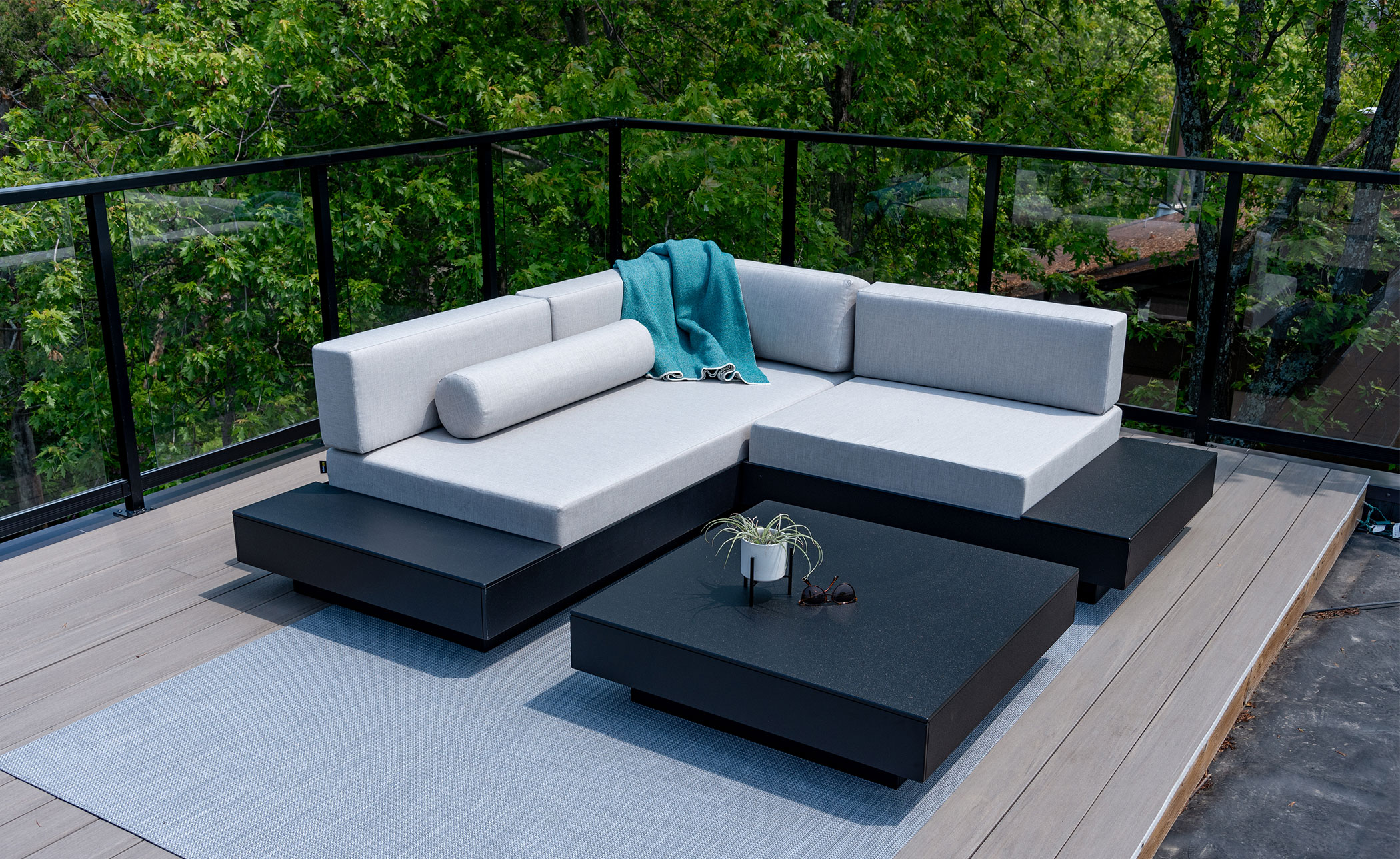 Platform One Sectional Sofa & Ottoman Bundle C