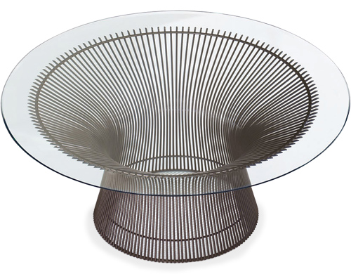 platner 42" bronze coffee table