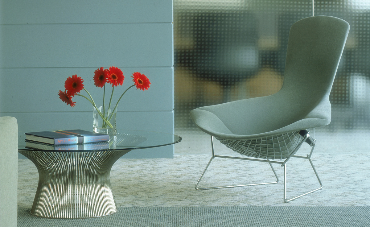 platner nickel coffee table 36" dia.