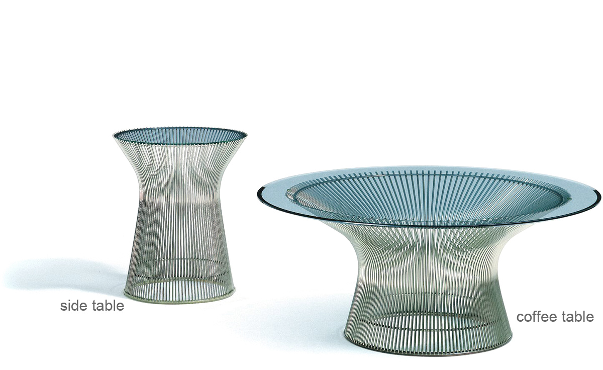 platner nickel coffee table 36" dia.
