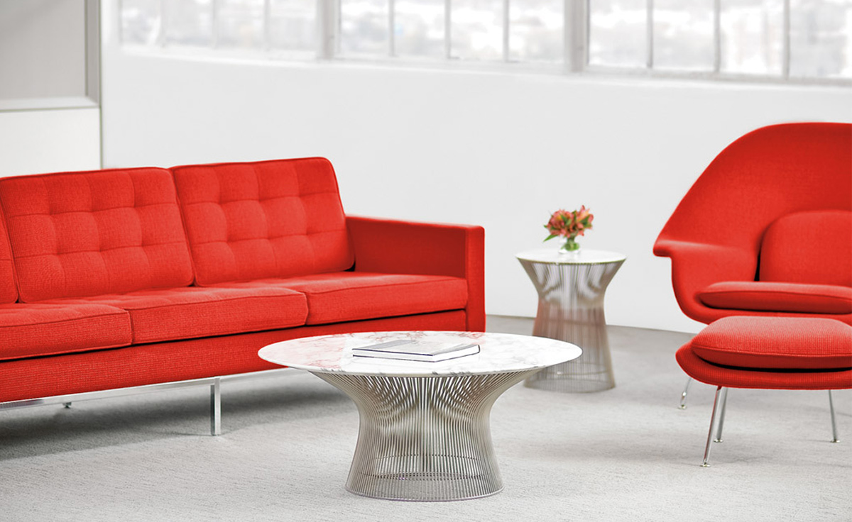 platner nickel coffee table 36" dia.