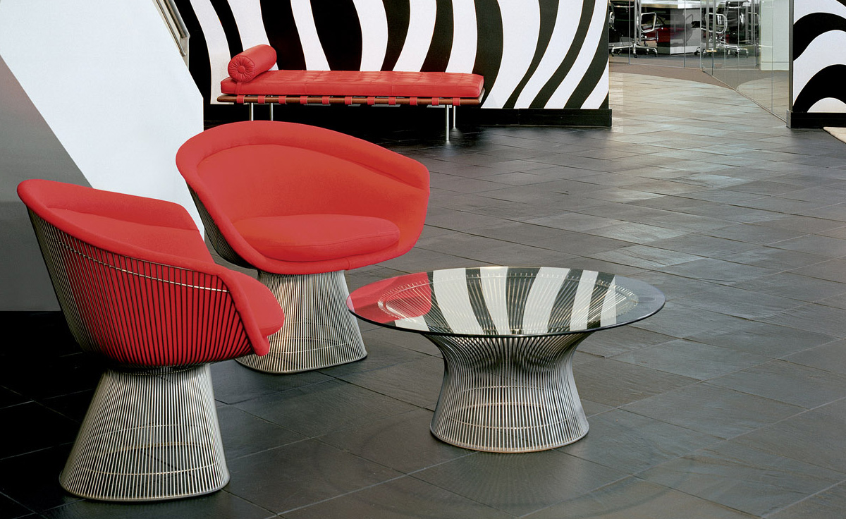 platner nickel coffee table 36" dia.