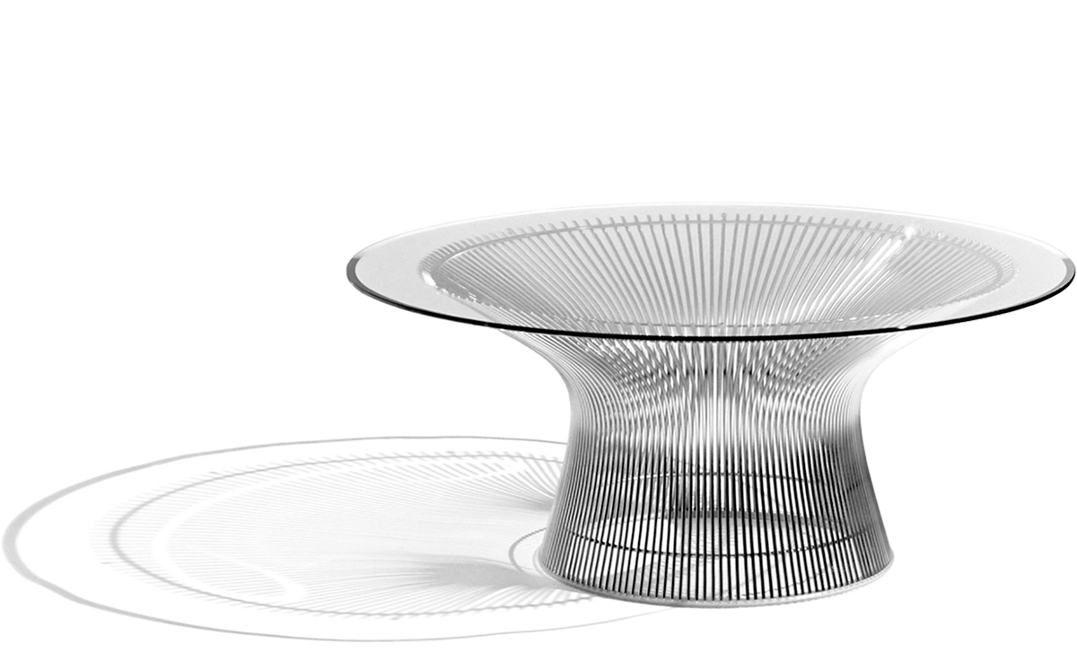 platner nickel coffee table 42.25" dia.