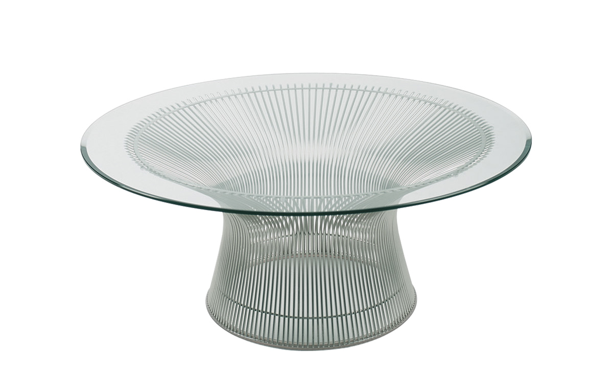 platner nickel coffee table 42.25" dia.