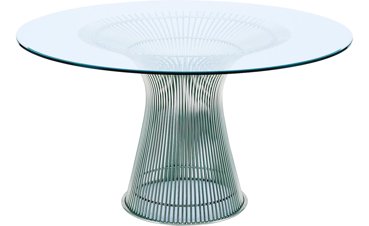 platner nickel dining table