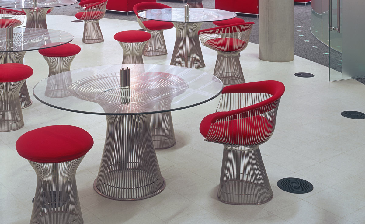 platner nickel dining table