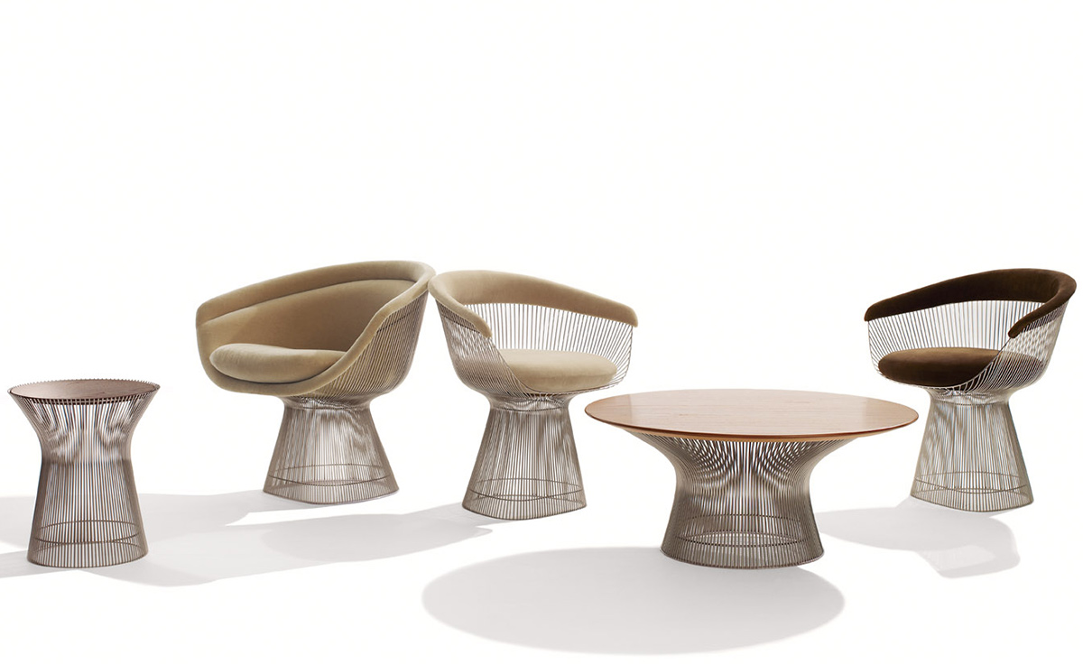 platner nickel side table