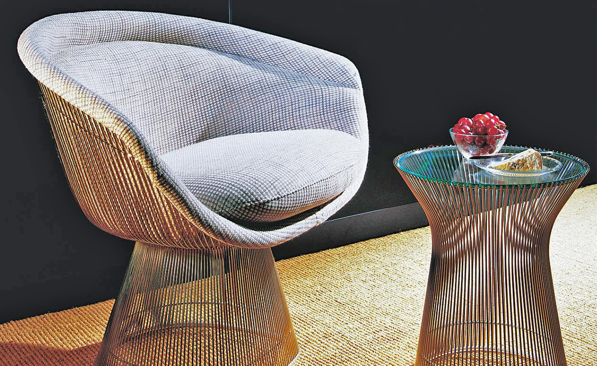 platner nickel side table