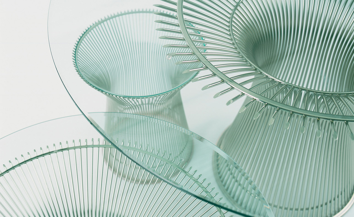 platner nickel side table