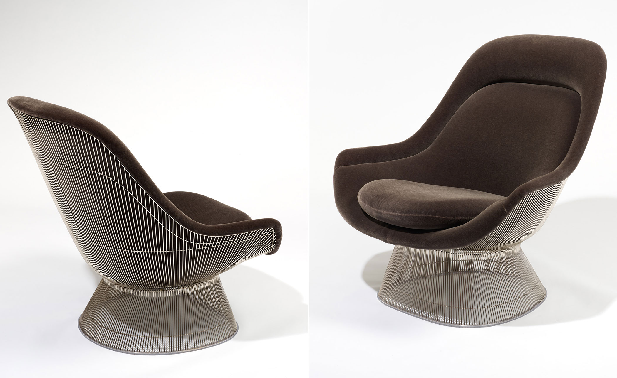 platner polished nickel easy chair