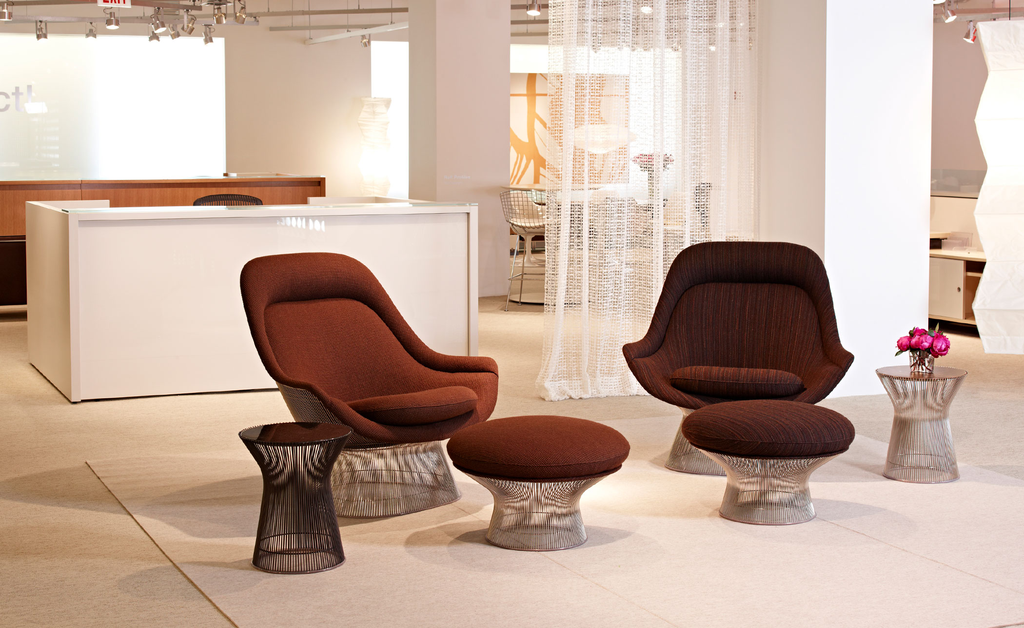 platner polished nickel easy chair