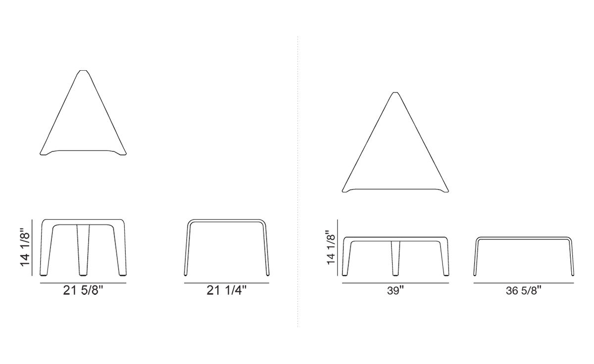 ply triangular coffee table