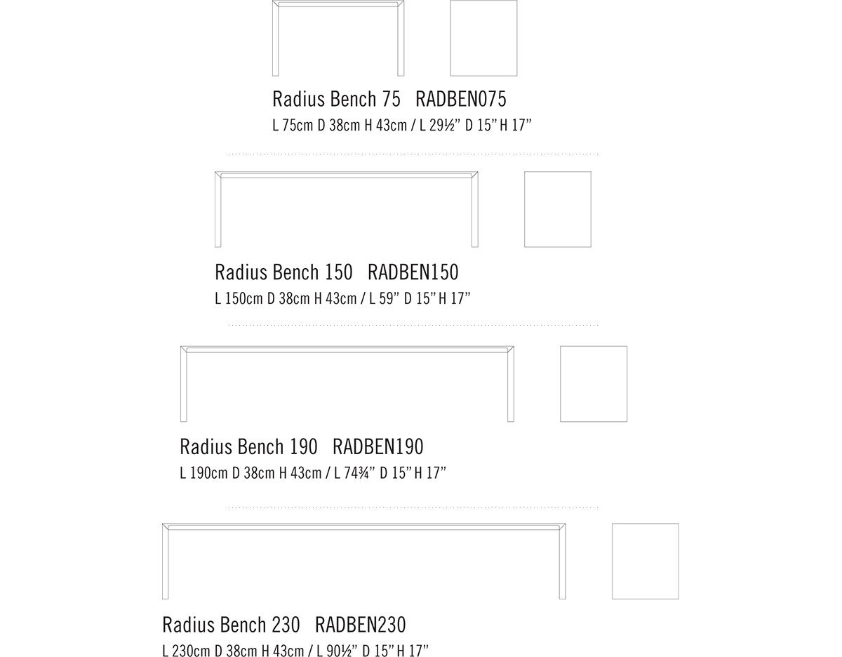 radii bench