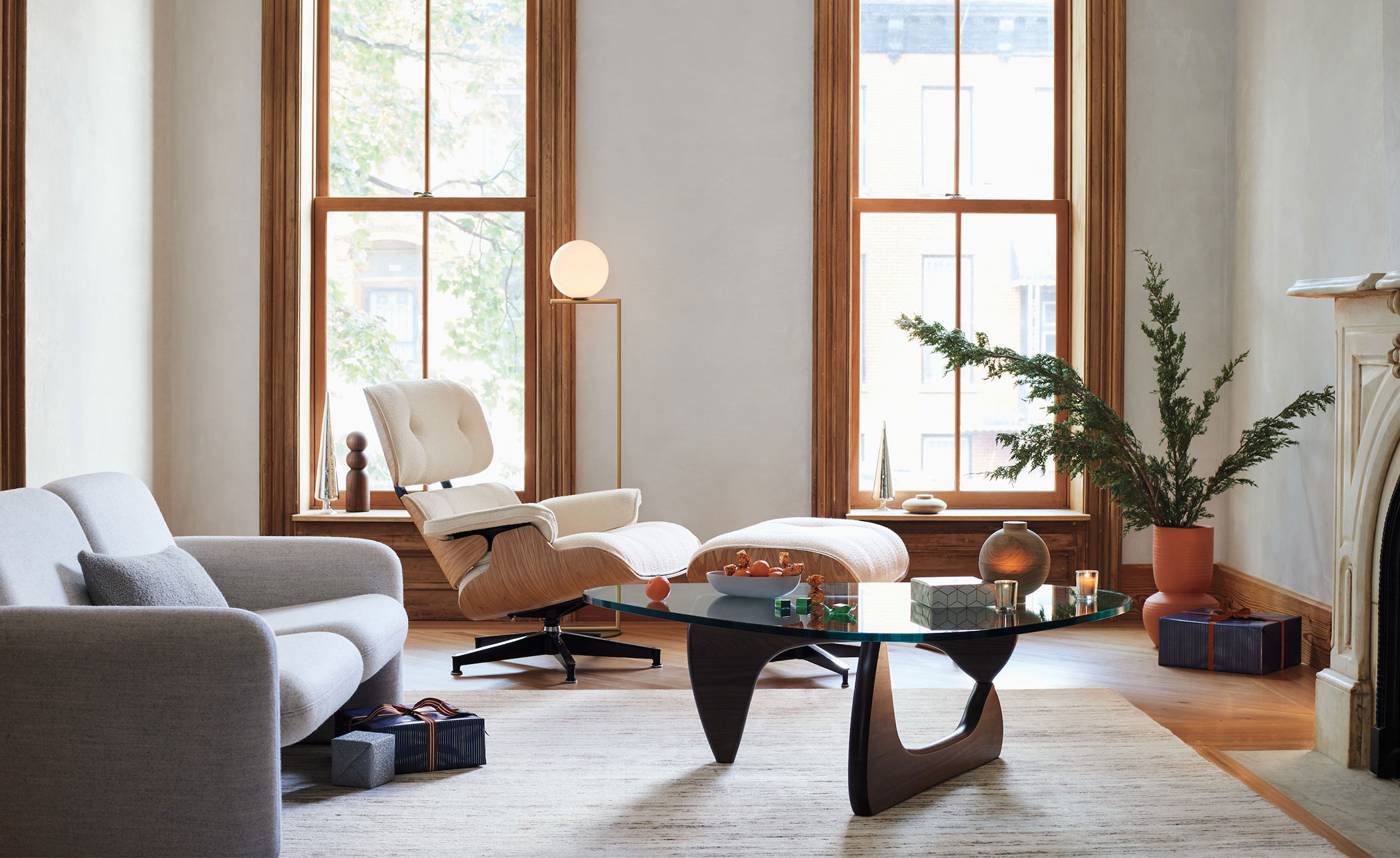 ray wilkes two seat chiclet sofa