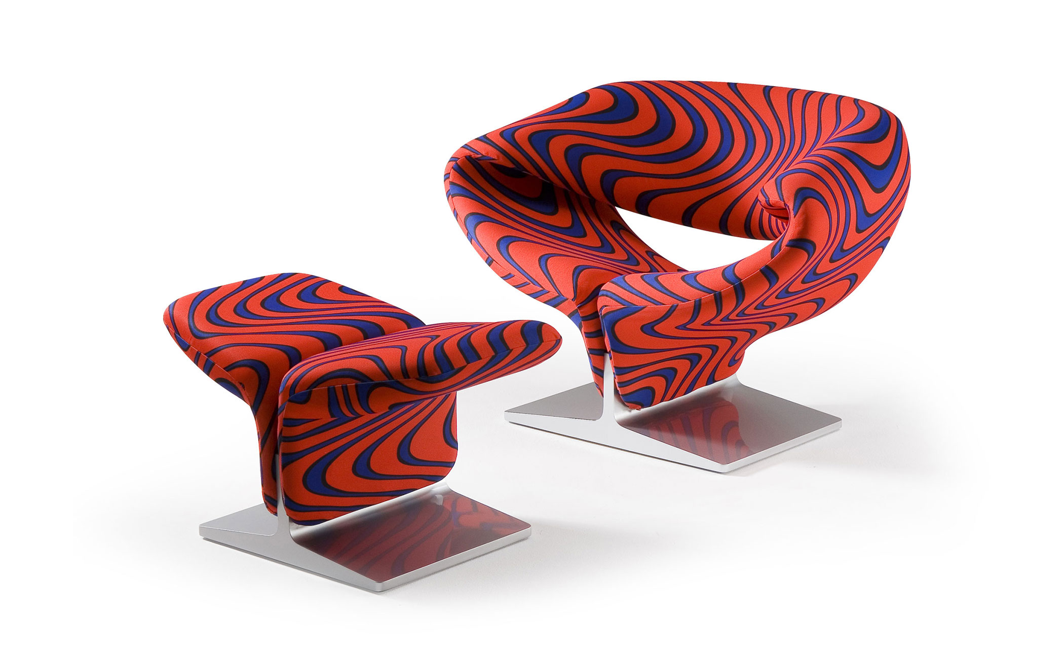 pierre paulin ribbon chair & ottoman