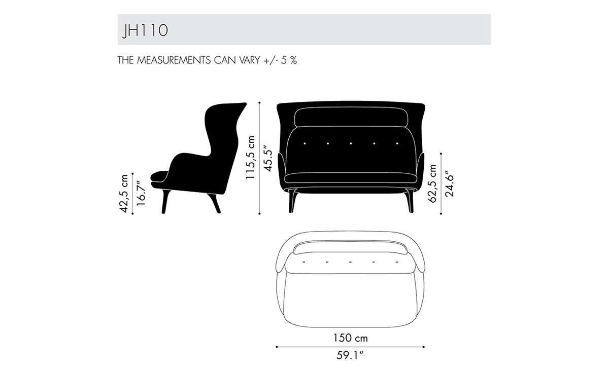 ro™ sofa with metal base