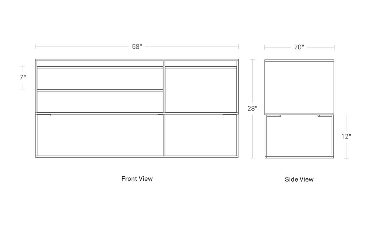 rule 1 door, 2 drawer console