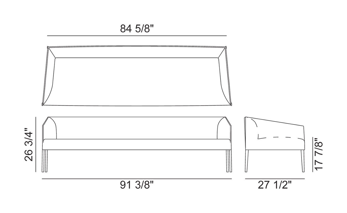 saari three seat sofa
