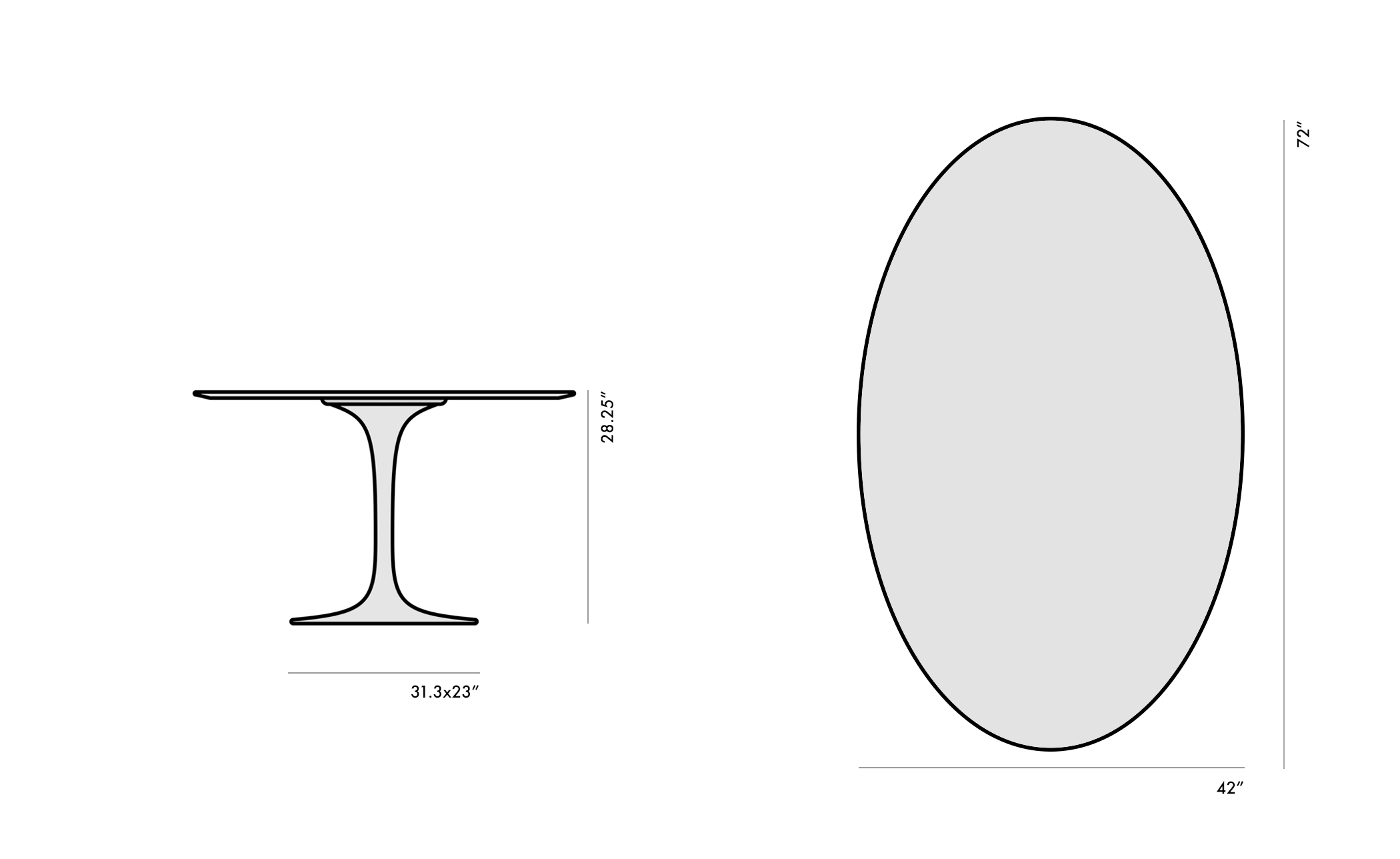 saarinen dining table - 72" oval