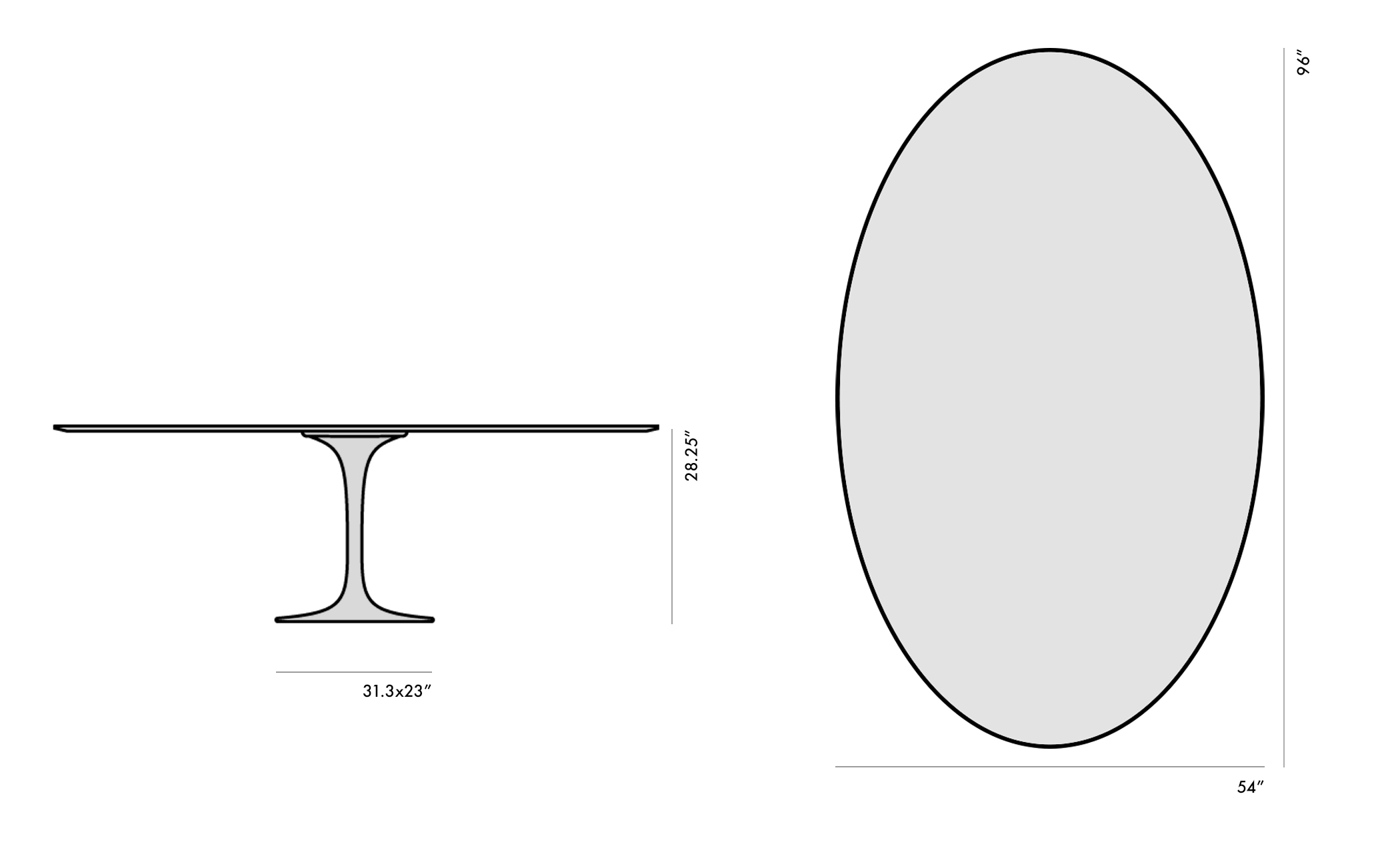 saarinen dining table - 96" oval