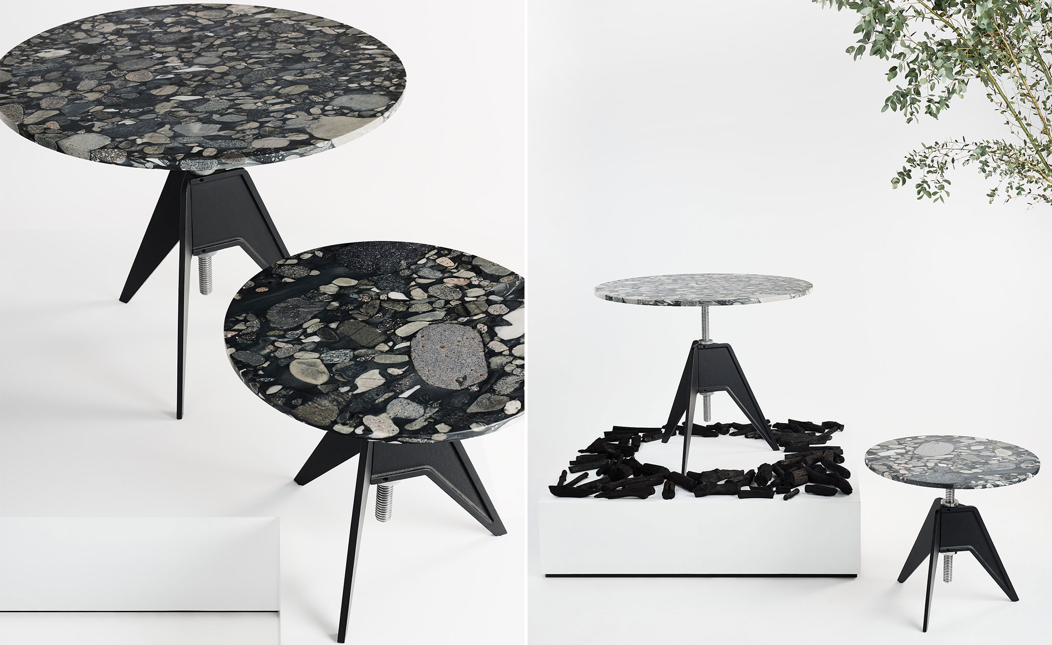 screw cafe table with round top