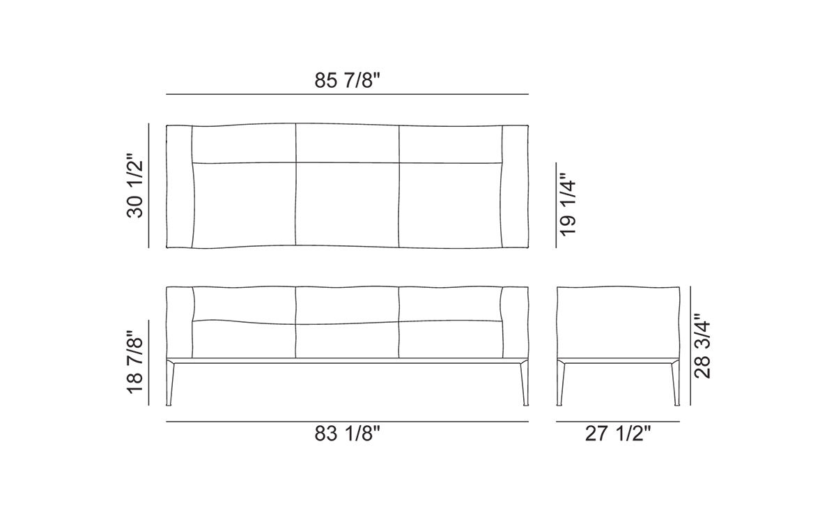 sean three seat sofa