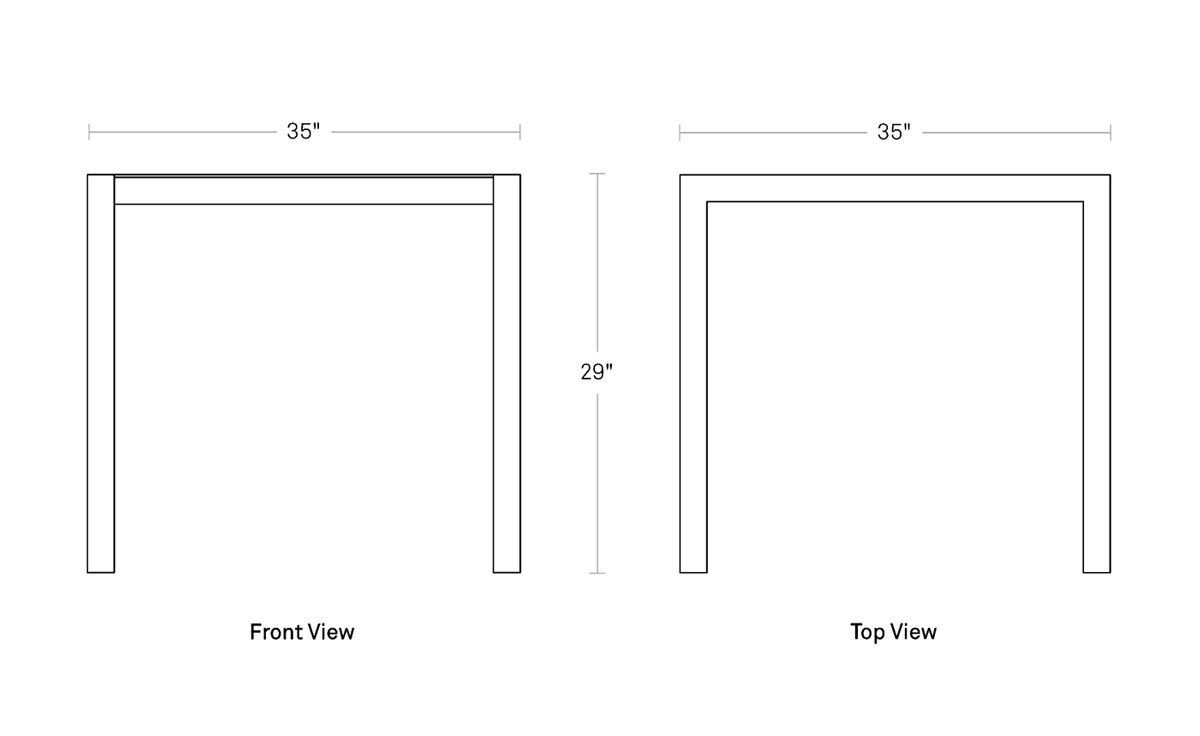skiff square outdoor table