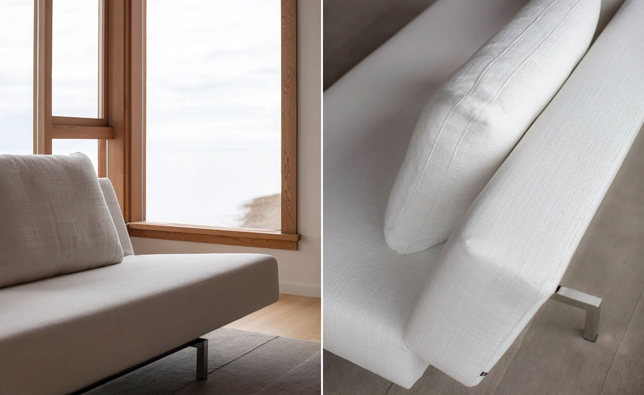 sleeper sofa with 2 cushions