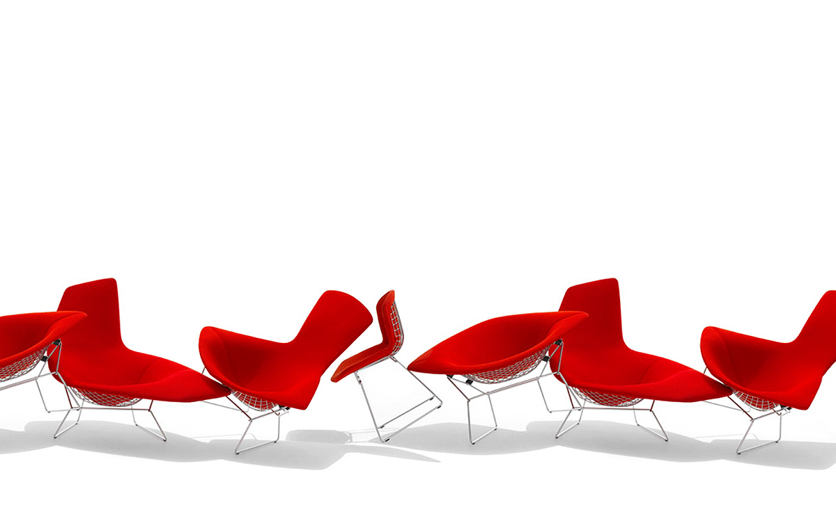 bertoia small diamond chair with full cover