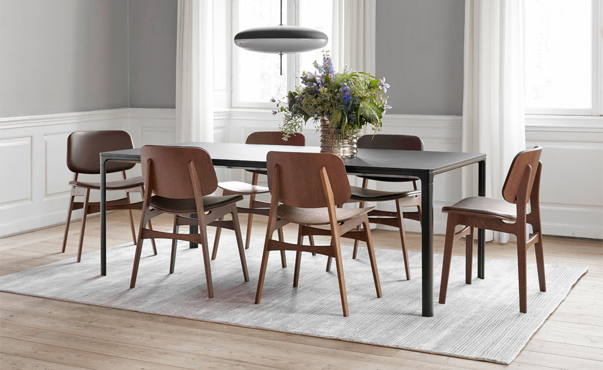 soborg upholstered seat & back chair with wood base