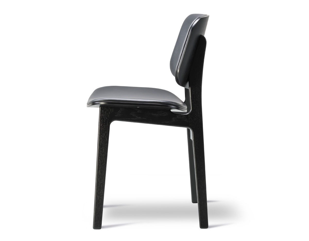 soborg upholstered seat & back chair with wood base
