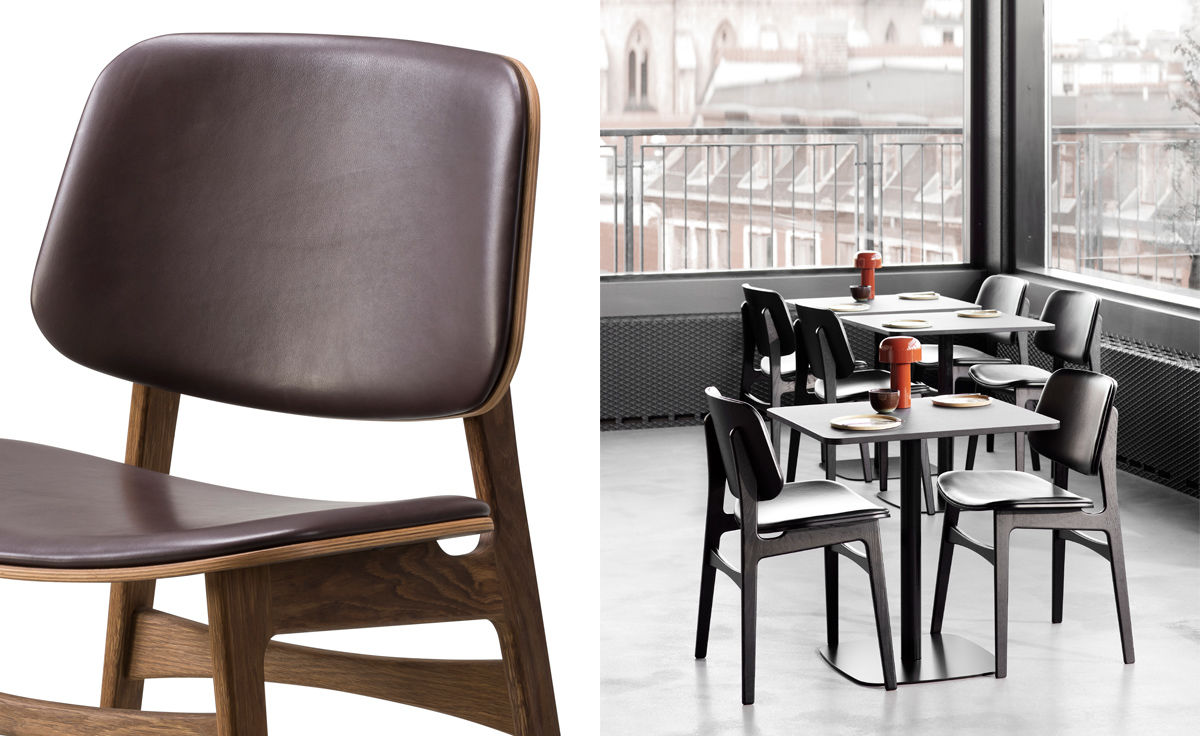 soborg upholstered seat & back chair with wood base