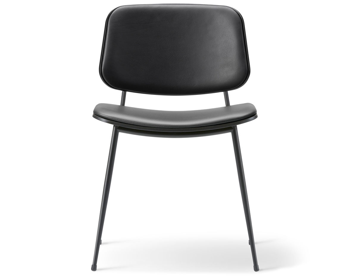 soborg upholstered seat & back chair with metal base