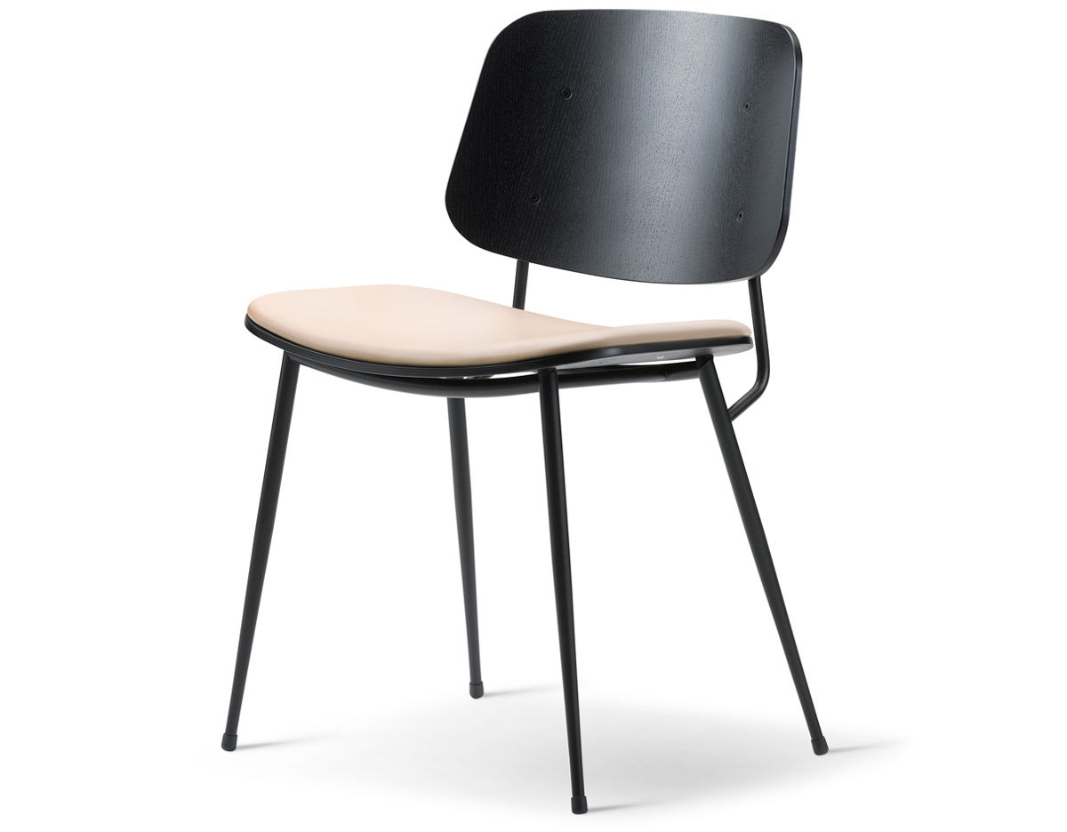 soborg upholstered seat chair with metal base
