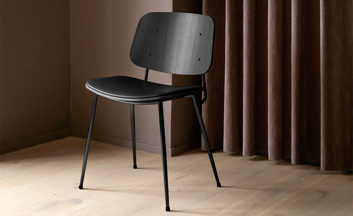 soborg upholstered seat chair with metal base