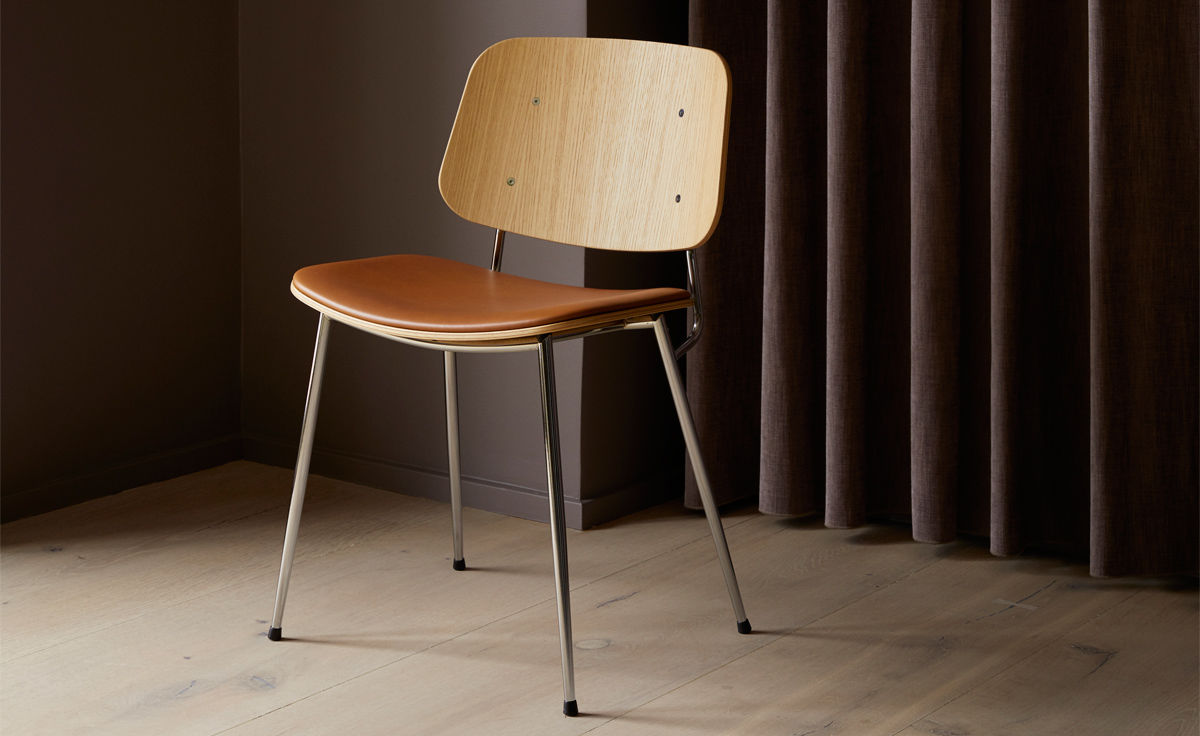 soborg upholstered seat chair with metal base