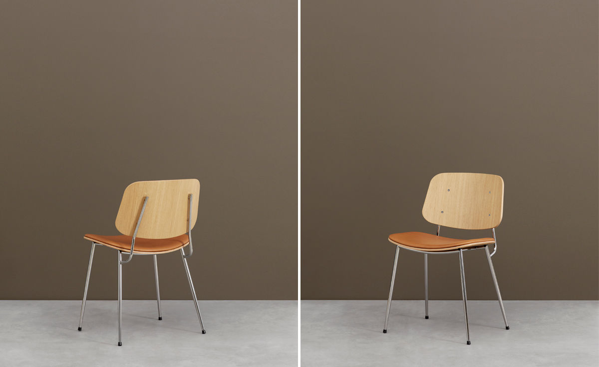 soborg upholstered seat chair with metal base