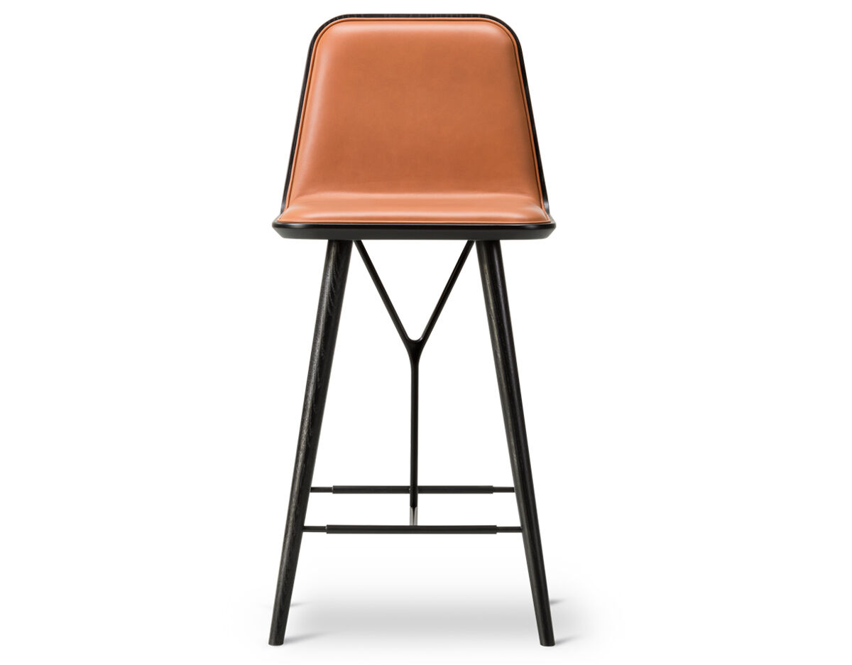 spine wood base stool with back