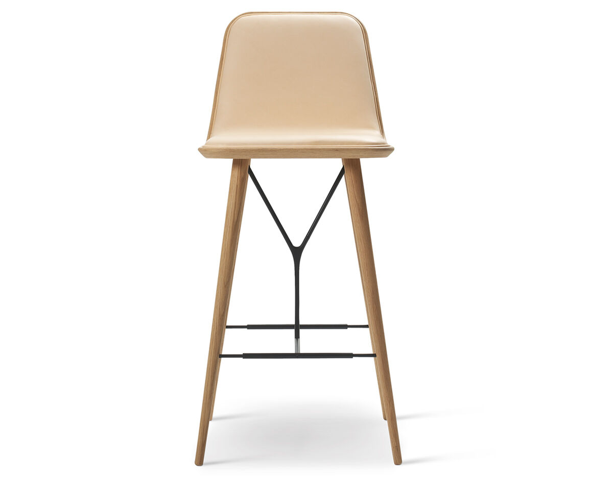 spine wood base stool with back