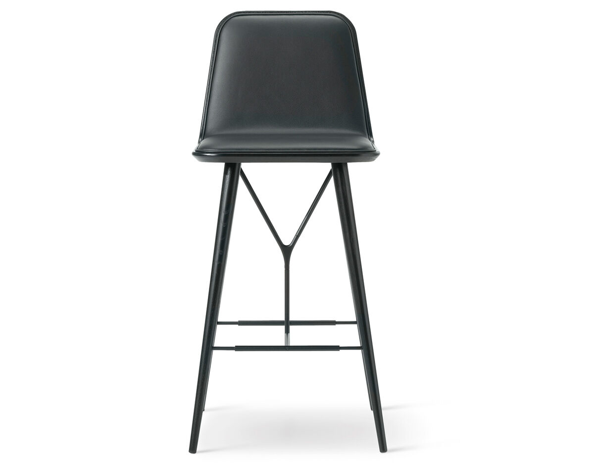 spine wood base stool with back