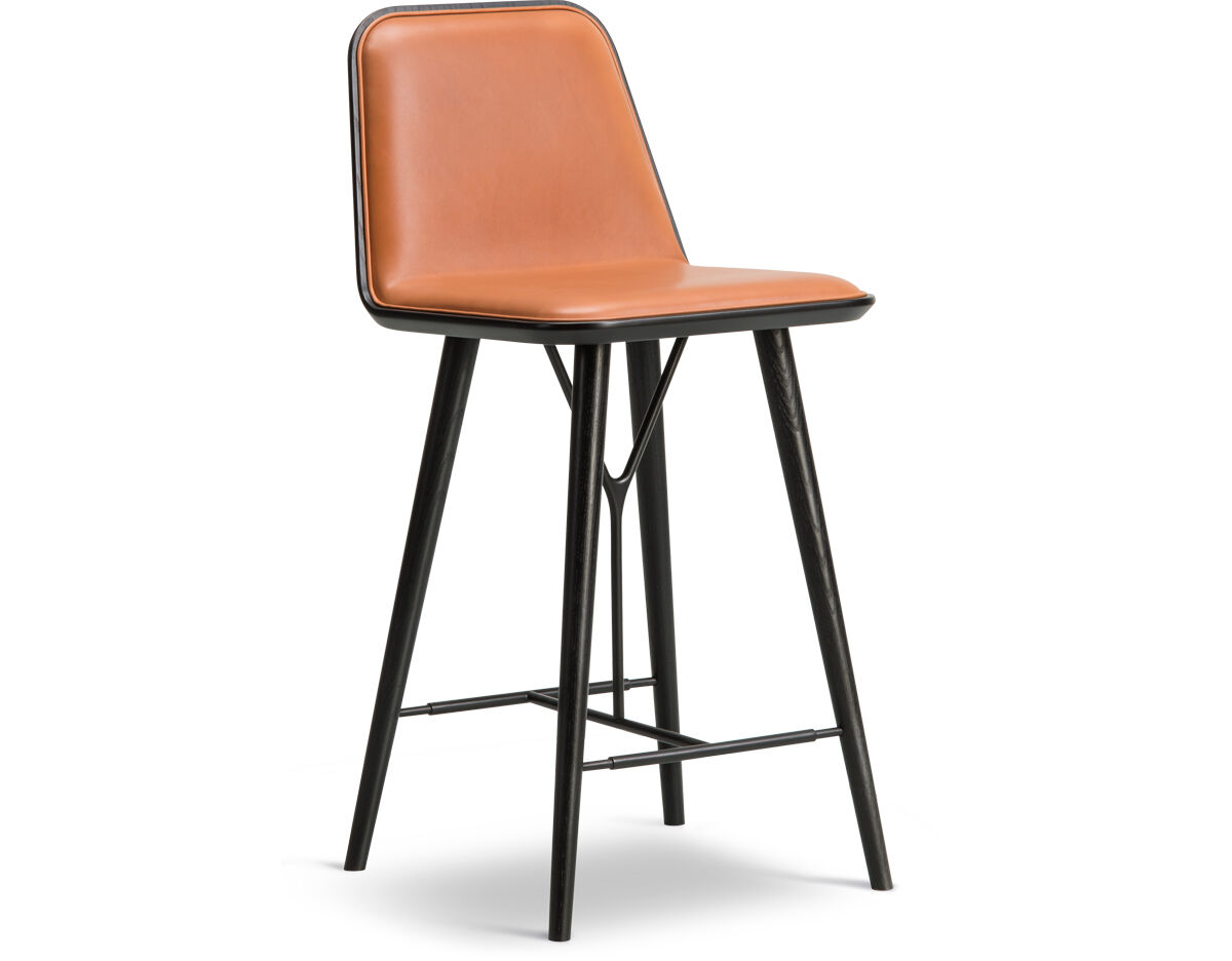 spine wood base stool with back
