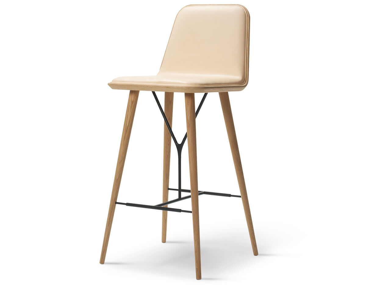 spine wood base stool with back